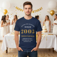 Personalised 21st Birthday 2005 Add Name Blue Gold