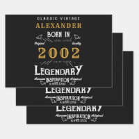 Personalised 21st Birthday Born 2002 Vintage Black
