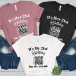 Personalised 21st Birthday Buy Me A Drink QR Code Tri-Blend Shirt<br><div class="desc">Get ready to party in style with the Personalised 21st Birthday Buy Me A Drink QR Code Tri-Blend Shirt! This custom tee is perfect for marking your 21st birthday with flair, featuring your name and age prominently on the front. Whether you’re hitting the town with friends or hosting a birthday...</div>