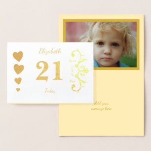 Personalised 21st Birthday Gold Foil Card