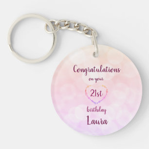 Personalised 21st Birthday Key Ring