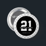 Personalised 21st Birthday Modern and Elegant   6 Cm Round Badge<br><div class="desc">Personalised 21st Birthday Modern and Elegant Gifts</div>