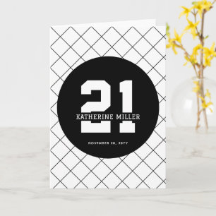 Personalised 21st Birthday Modern and Elegant   Card