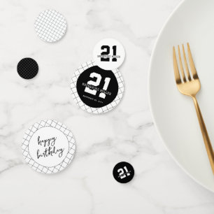 Personalised 21st Birthday Modern and Elegant Confetti