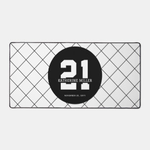 Personalised 21st Birthday Modern and Elegant Desk Mat
