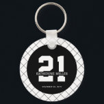 Personalised 21st Birthday Modern and Elegant   Key Ring<br><div class="desc">Personalised 21st Birthday Modern and Elegant Gifts</div>