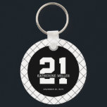 Personalised 21st Birthday Modern and Elegant   Key Ring<br><div class="desc">Personalised 21st Birthday Modern and Elegant Gifts</div>