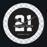 Personalised 21st Birthday Modern and Elegant   Large Clock<br><div class="desc">Personalised 21st Birthday Modern and Elegant Gifts</div>