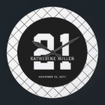 Personalised 21st Birthday Modern and Elegant   Large Clock<br><div class="desc">Personalised 21st Birthday Modern and Elegant Gifts</div>