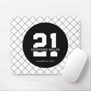 Personalised 21st Birthday Modern and Elegant   Mouse Mat