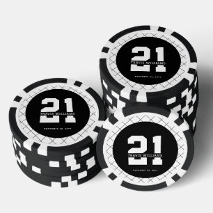 Personalised 21st Birthday Modern and Elegant   Poker Chips