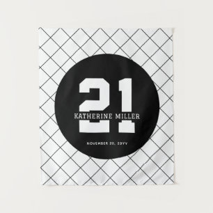 Personalised 21st Birthday Modern and Elegant   Tapestry