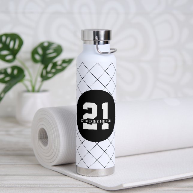 Personalised 21st Birthday Modern and Elegant   Water Bottle (Yoga)