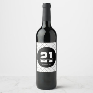 Personalised 21st Birthday Modern and Elegant   Wine Label