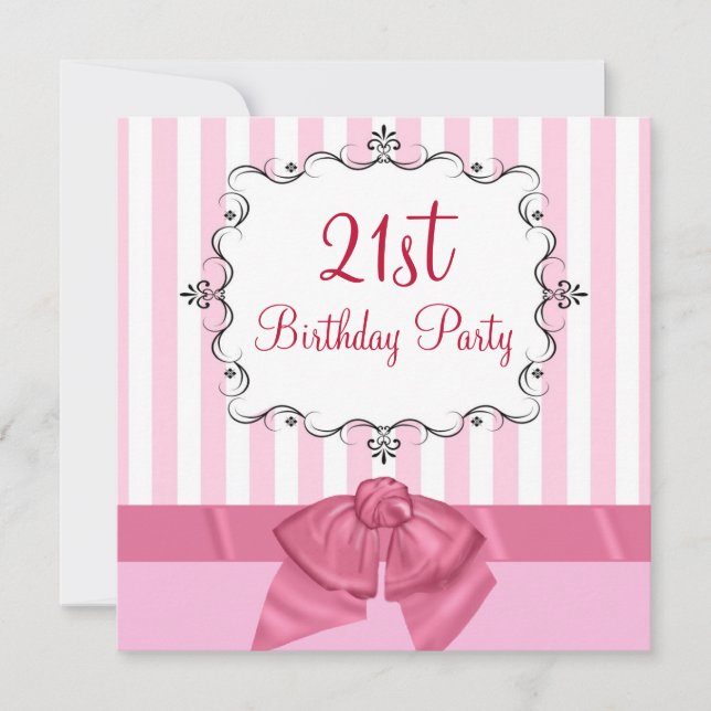 Personalised 21st Birthday Party Invitations (Front)