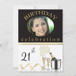 Personalised 21st Birthday Party Photo Invitations