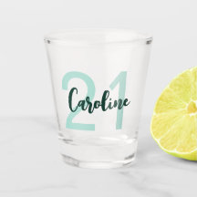 Personalised 21st Birthday Teal Green Script