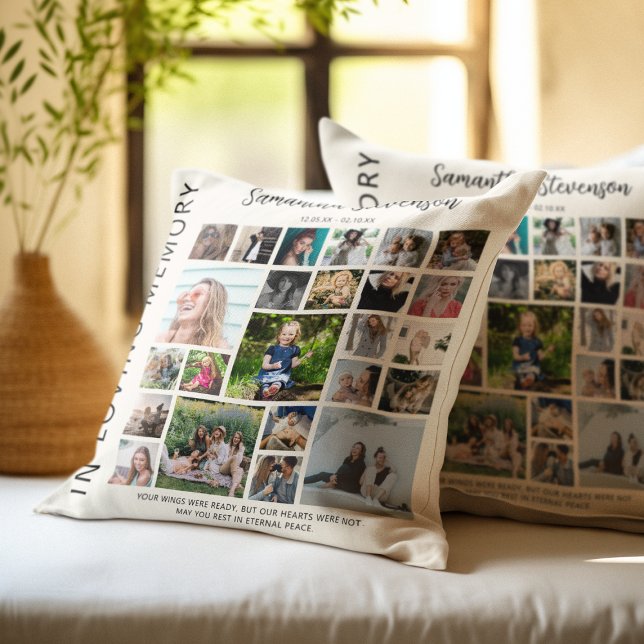 Personalised 24 Photo Collage Memorial Cushion (Creator Uploaded)