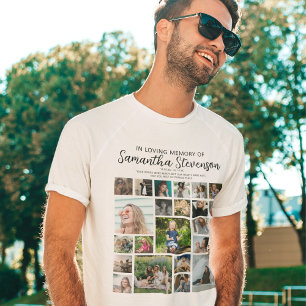 Personalised 24 Photo Collage Memorial Tri-Blend Shirt