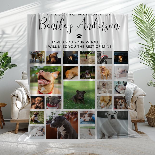 Personalised 24 Photo Pet Memorial Fleece Blanket (Creator Uploaded)