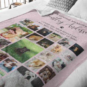 Personalised 24 Photo Pet Memorial Fleece Blanket