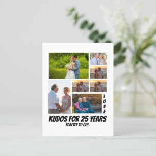 Personalised 25 Year Anniversary 7 Photo collage  Postcard