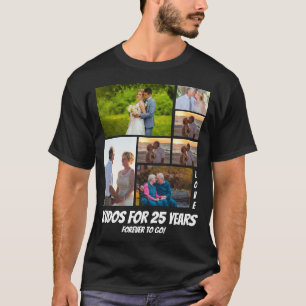 Personalised 25 Year Anniversary 7 Photo collage T T-Shirt