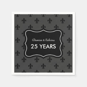 Personalised 25th anniversary party napkins