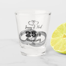 Personalised 25th Anniversary Shot Glass