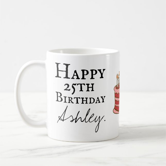 Personalised 25th birthday mug (Left)