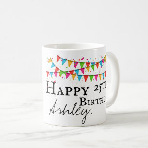 Personalised 25th birthday mug