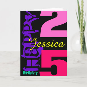 Personalised 25th Birthday POP Greeting Card