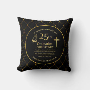 Personalised 25th Ordination Anniversary Priest Th Cushion