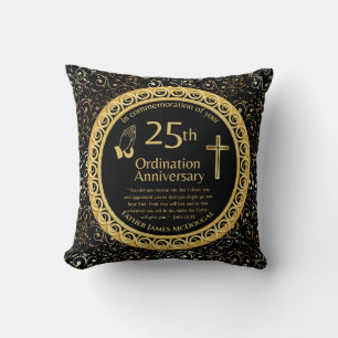 Personalised 25th Ordination Anniversary Priest Th Cushion