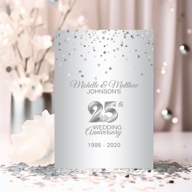 Personalised 25th Silver Wedding Anniversary Invitation (Personalized 25th Silver Wedding Anniversary Invitation)