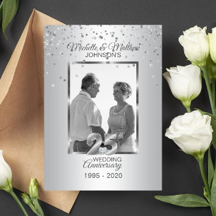 Personalised 25th Silver Wedding Anniversary PHOTO Invitation