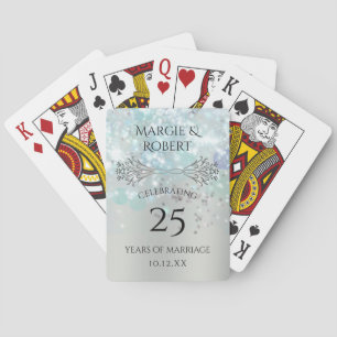 Personalised 25th Wedding Anniversary Party Favour Playing Cards