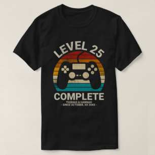 Personalised 25th Wedding Anniversary Retro Gamer T-Shirt