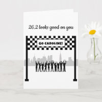 Personalised 26.2 Black and White Marathon Runner