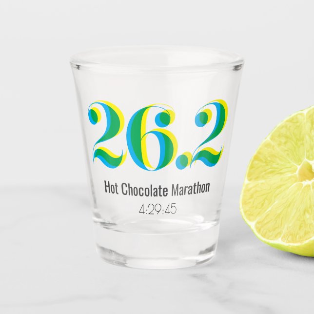 Personalised 26.2 Marathon Running Bold Text Shot Glass (Front)