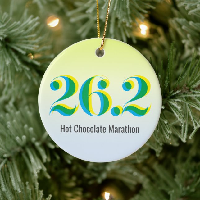 Personalised 26.2 Marathon Running Photo Ceramic Tree Decoration (Tree)