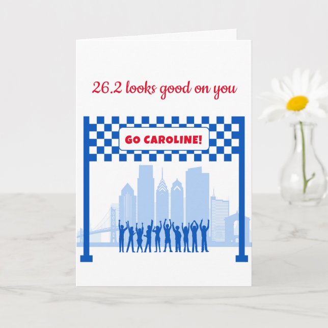 Personalised 26.2 Philadelphia Marathon Congrats  Card (Small Plant)