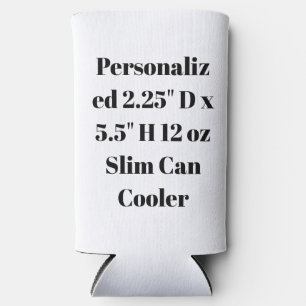 Personalised 2.25" D x 5.5" H 12 oz Slim Seltzer Can Cooler