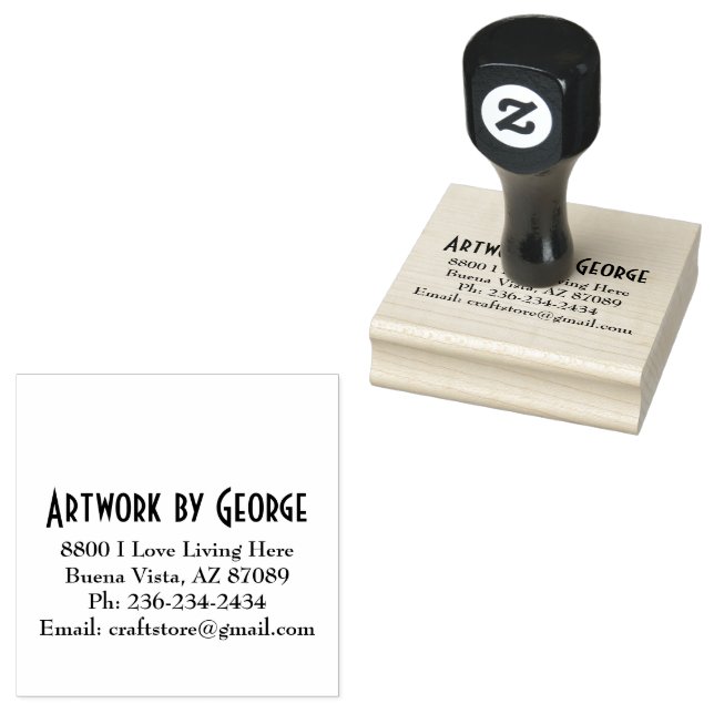 Personalised 2.5 x 2.5 Wood Stamp (Stamped)