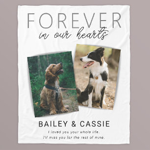 Personalised 2 Pet Memorial Fleece Blanket