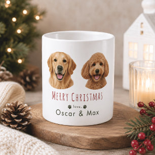 Personalised 2 Pet Photo Christmas Gift Mug