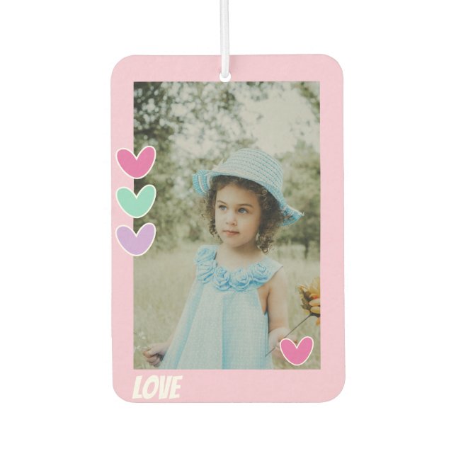 Personalised 2 Photo And 2 Name Car Air Freshener (Front)