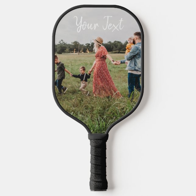 Personalised 2 Photo & Custom Text Template Pickleball Paddle (Front)