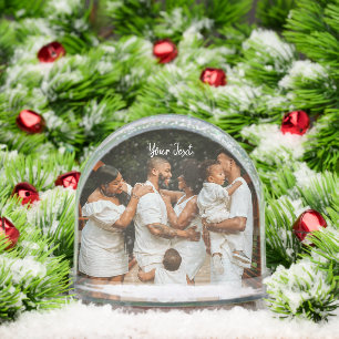 Personalised 2 Photo & Custom Text Template  Snowglobe