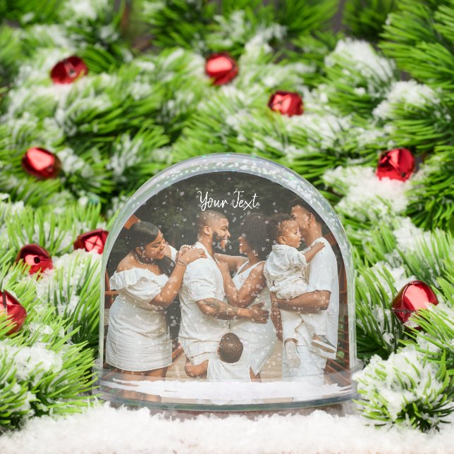 Personalised 2 Photo & Custom Text Template  Snowglobe (Christmas)